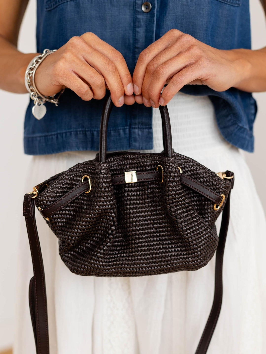 small raffia handbag