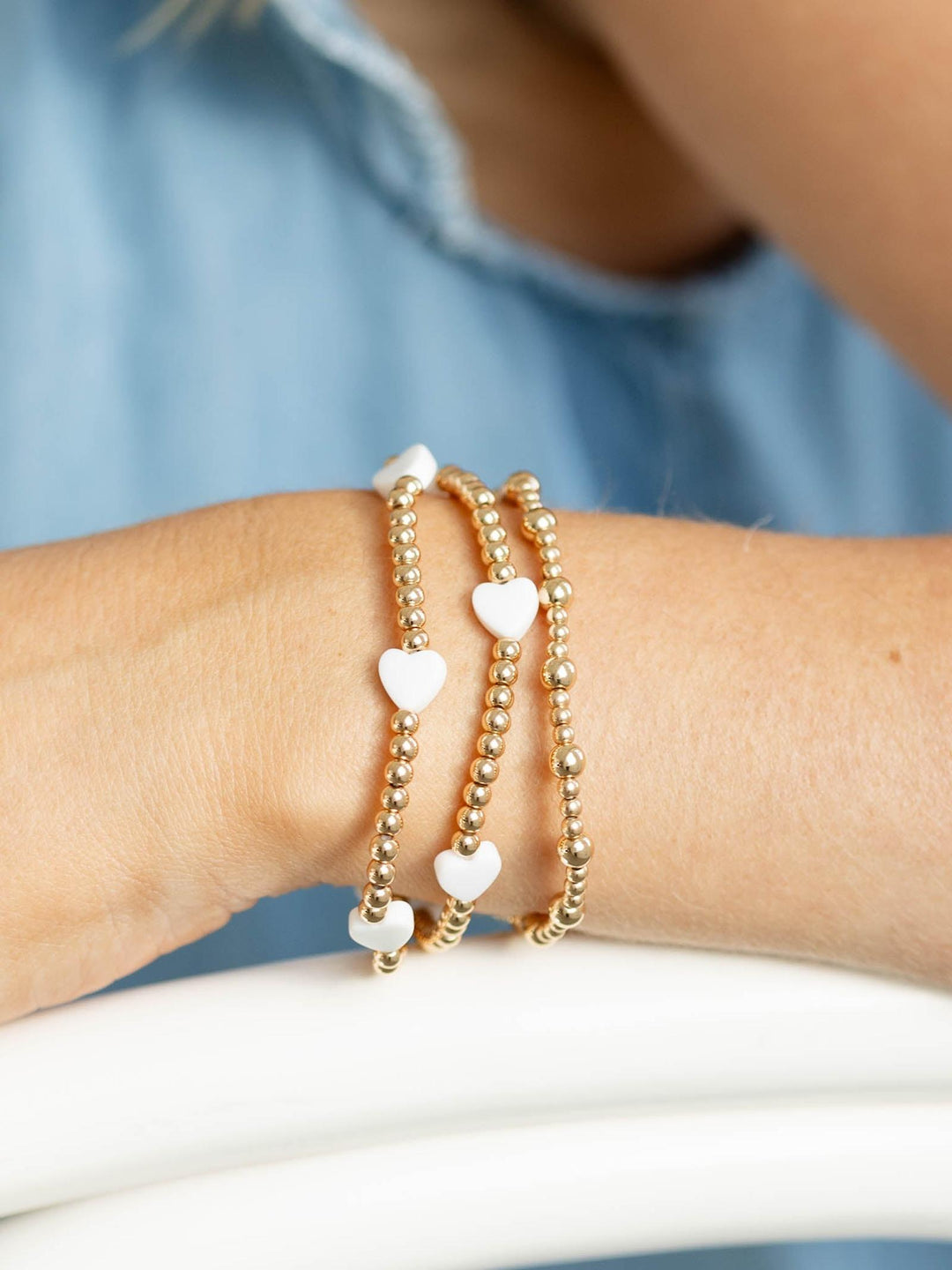 Set of 3 Heart Stretch Bracelets