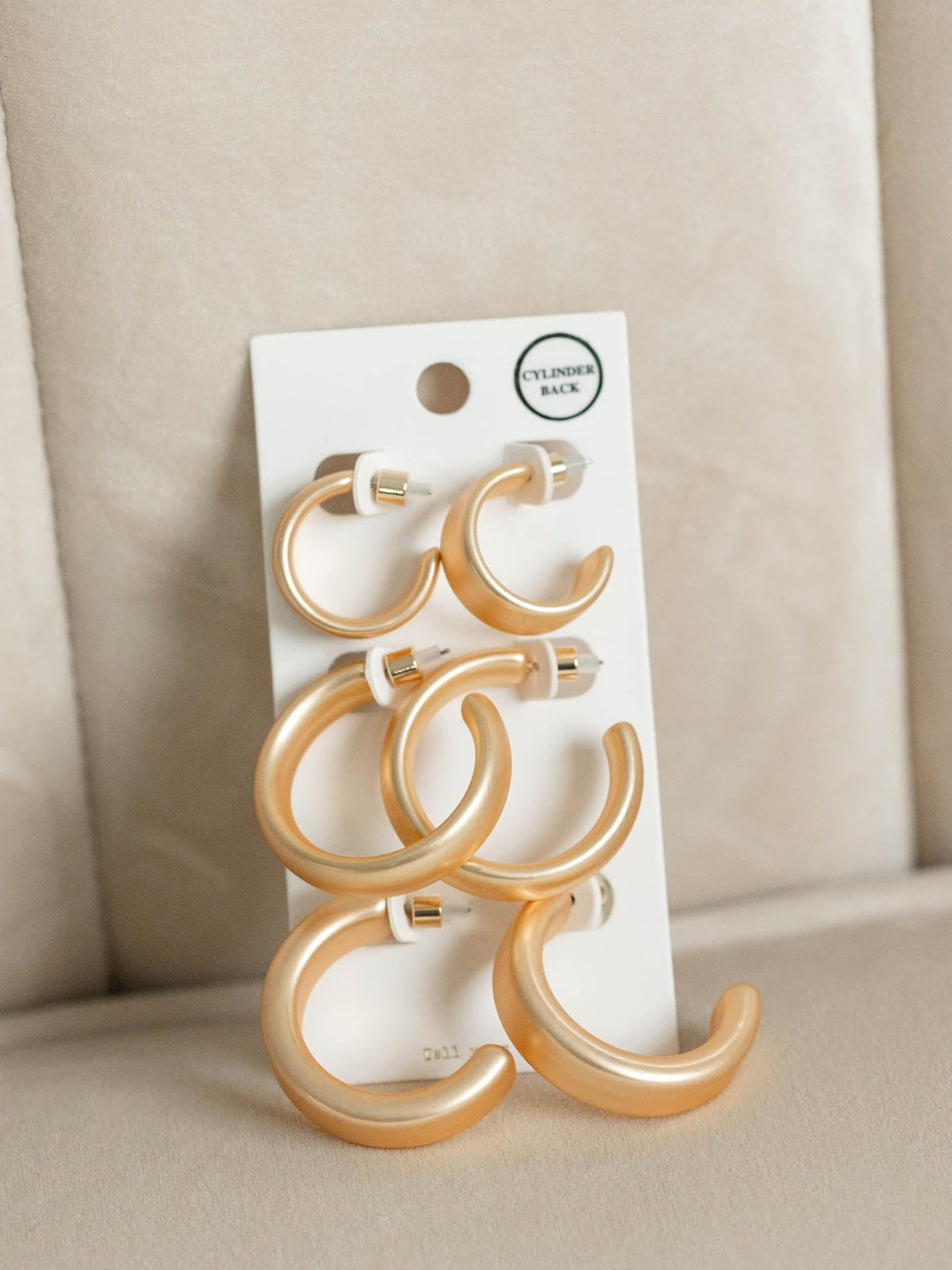 set of 3 gold hoops
