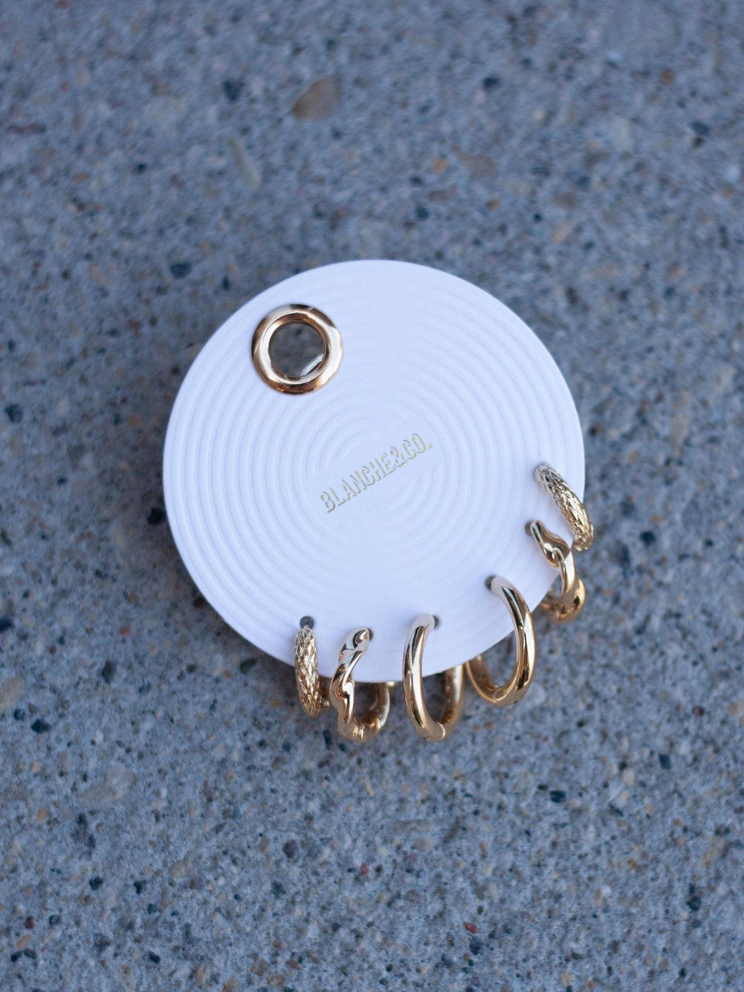 Set of 3 Textured Huggie Hoop Earring