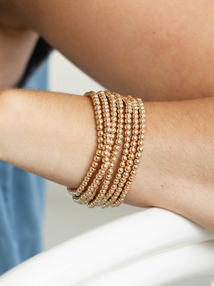 Set of 7 Beaded Stretch Bracelets