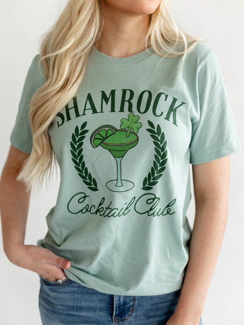 green shamrock cocktail tee