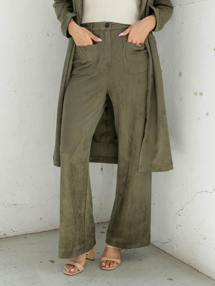 Skies Are Blue Classic Faux Suede Duster