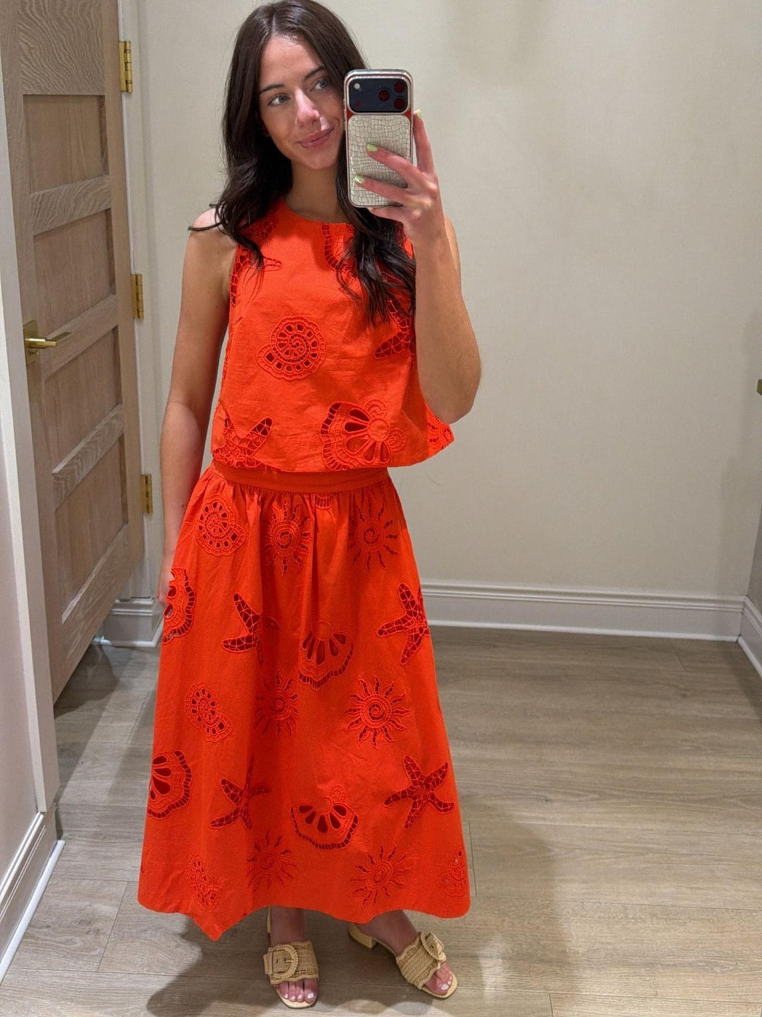 eyelet ocean themed skirt