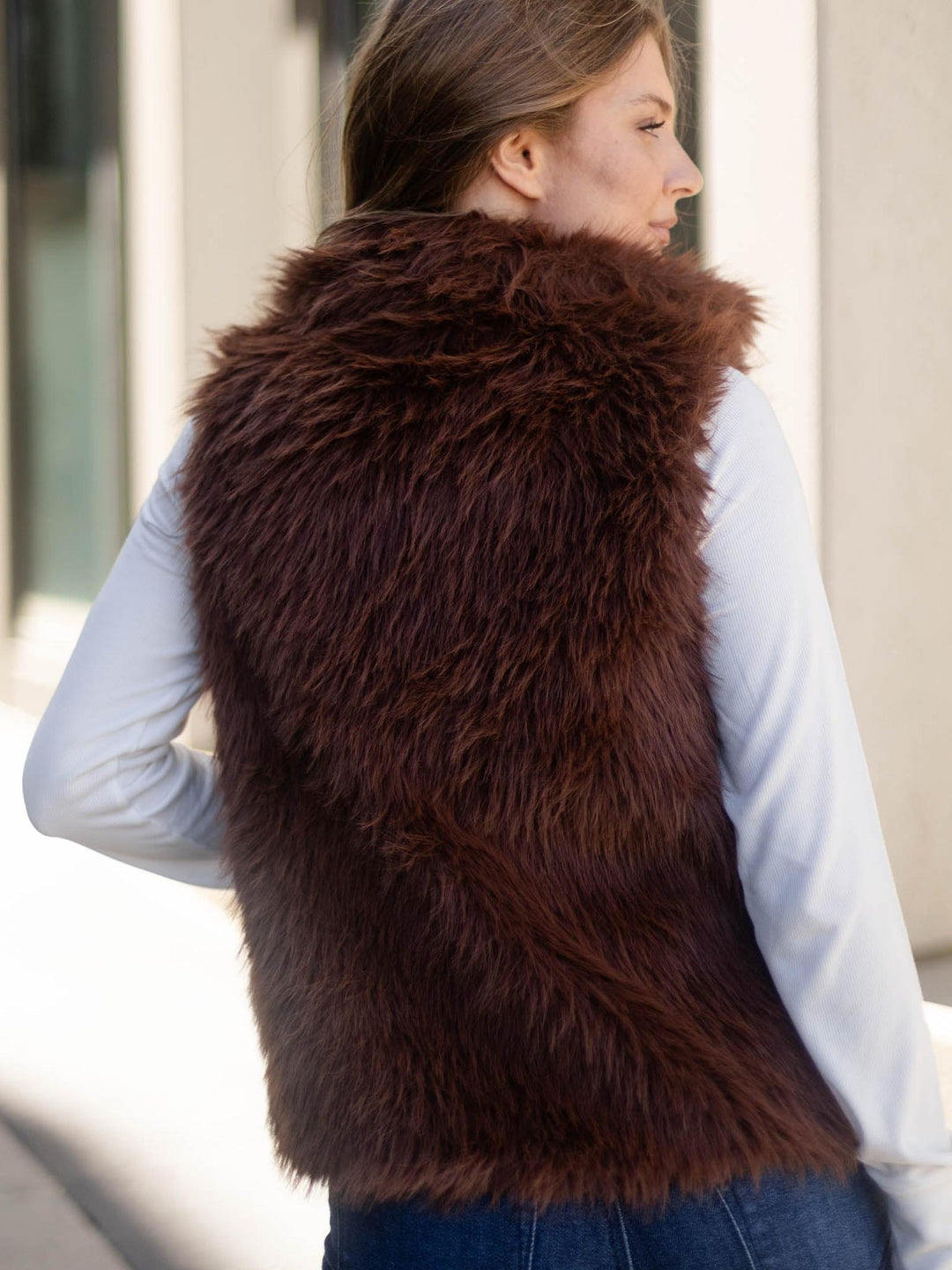 Skies Are Blue Faux Fur Vest