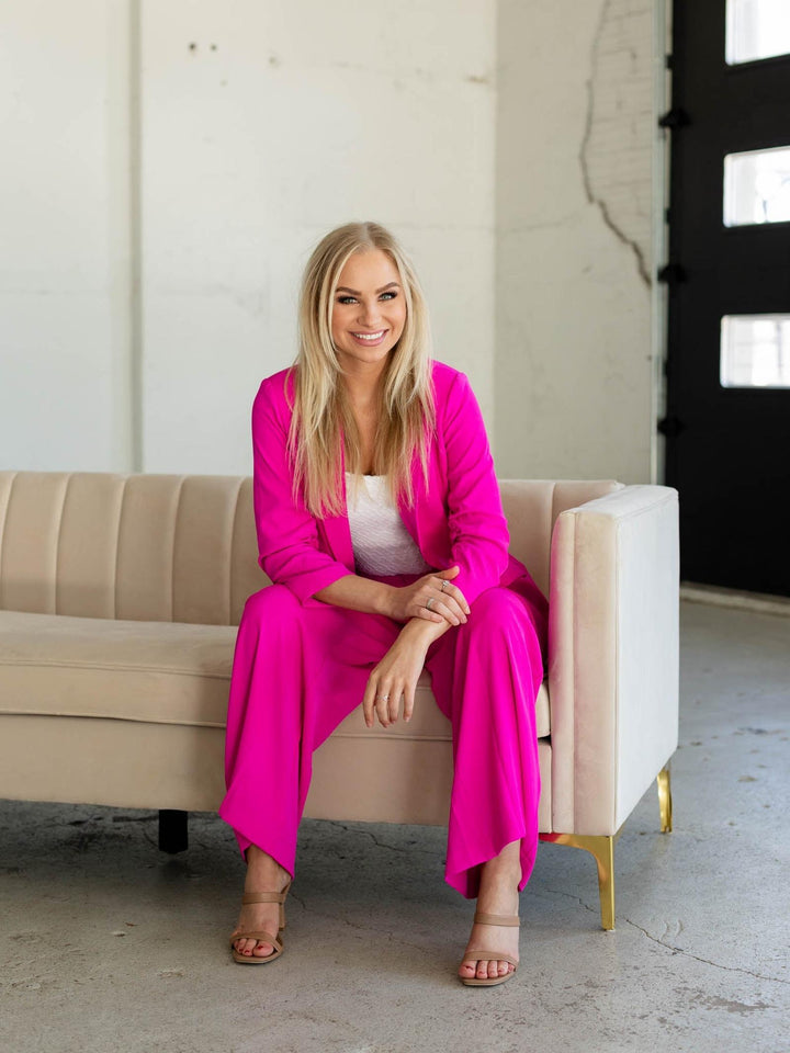 hot pink trouser pant