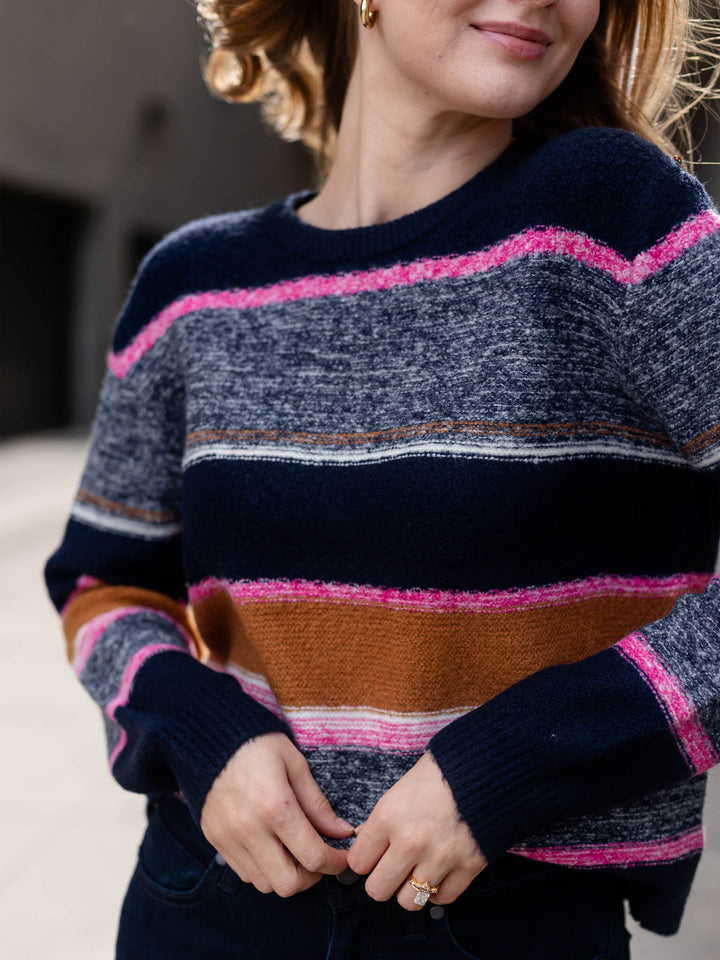pink stripe sweater