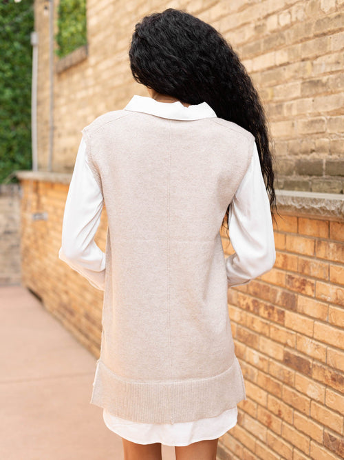 Skies Are Blue Mixed Media Shirt Dress