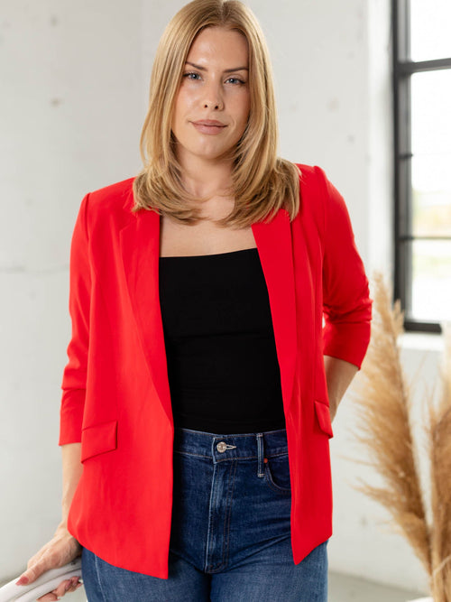 bright red blazer