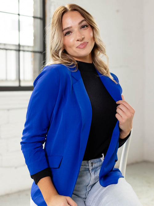 bright blue blazer