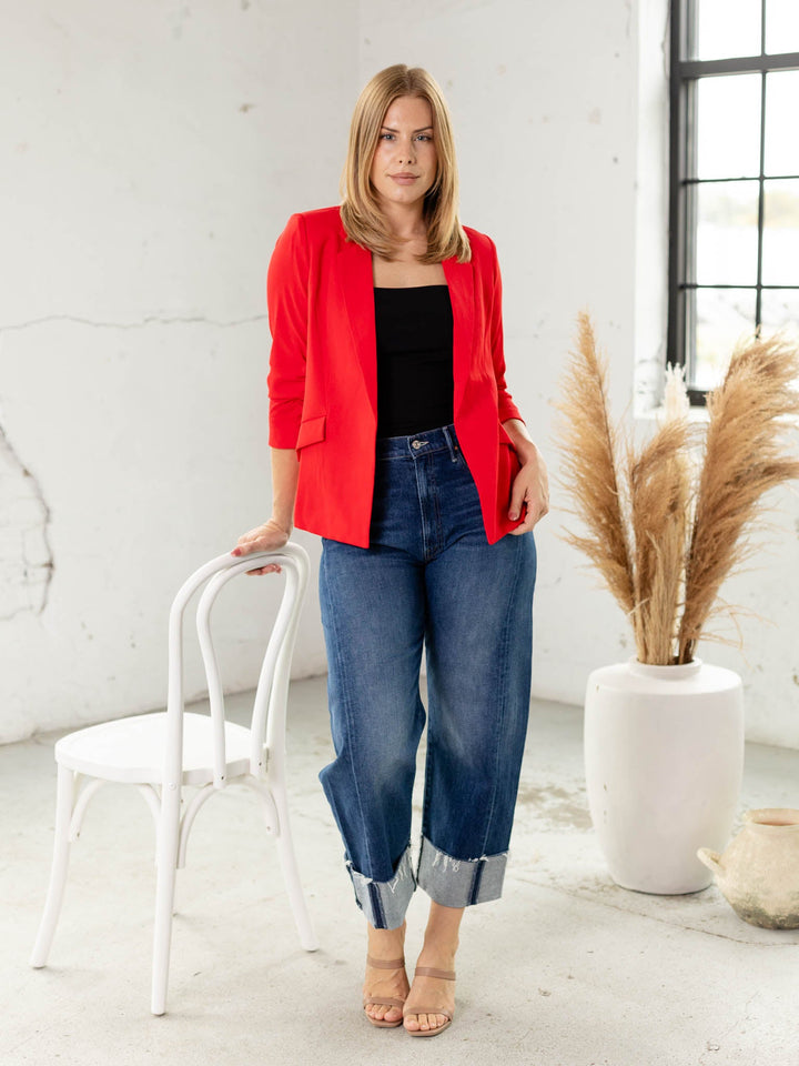 bright red blazer
