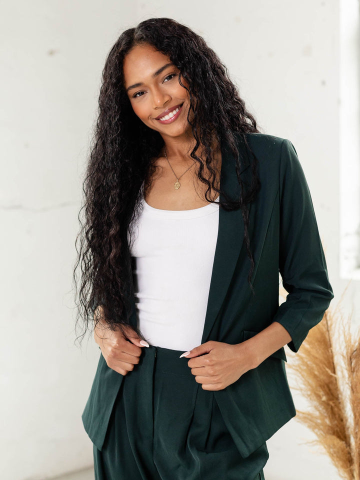 dark green blazer