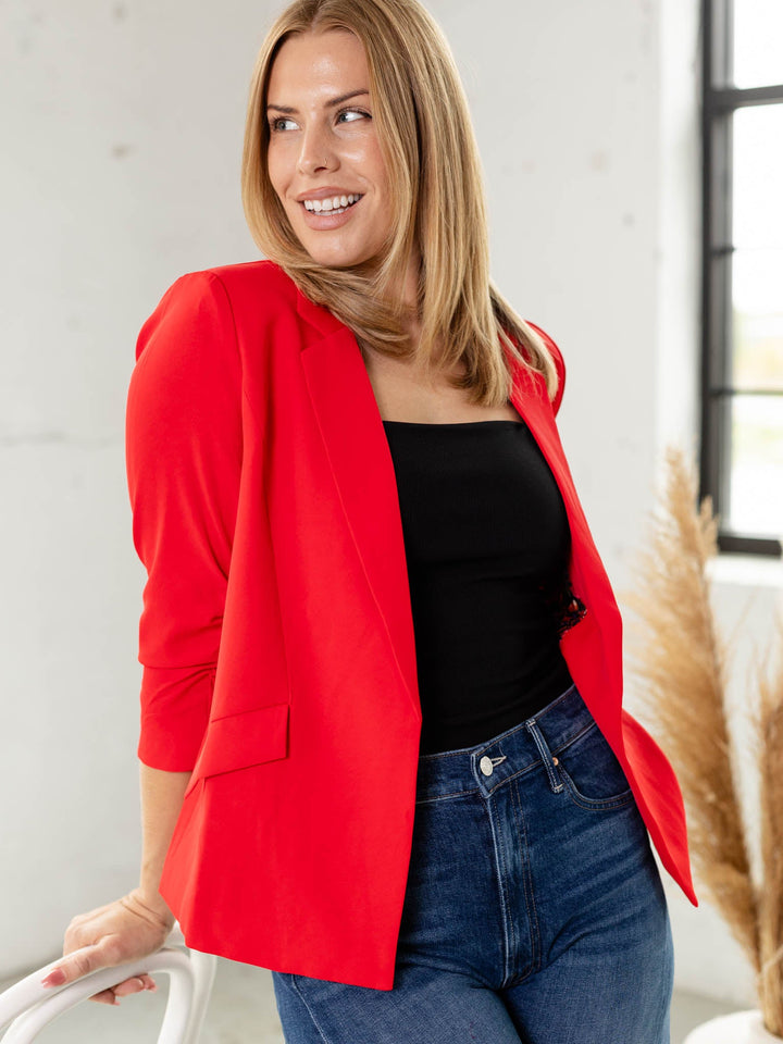 bright red blazer