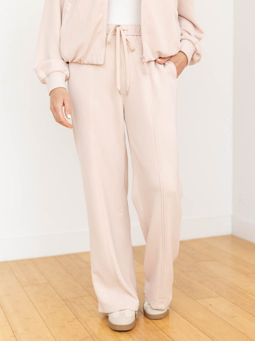 super light pink wide leg soft pant