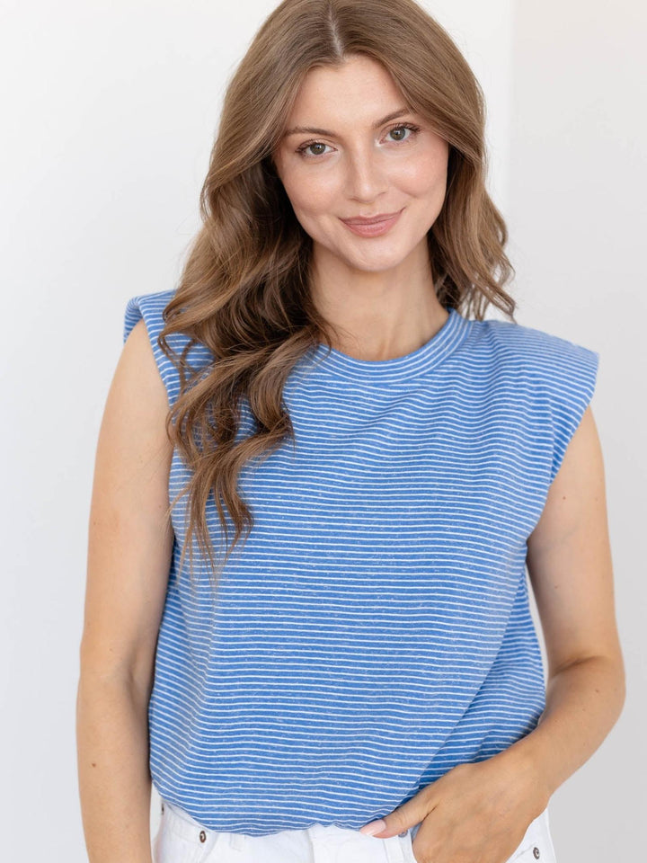 bubble hem striped top