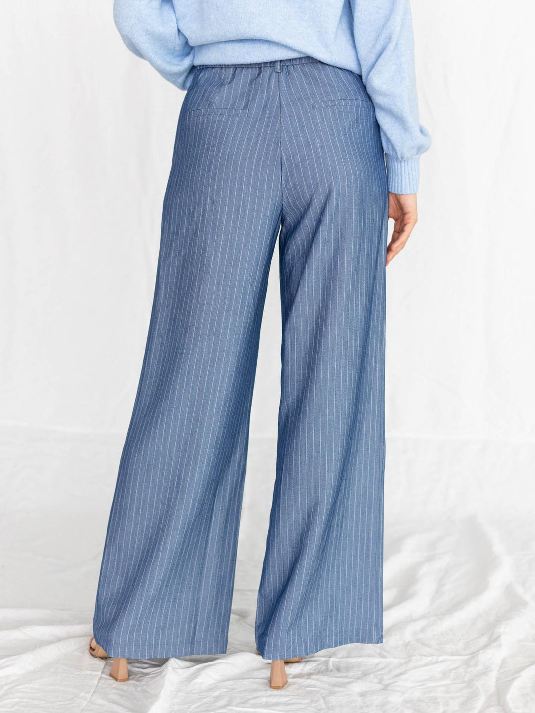 blue pinstripe dress pant