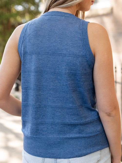 Sleeveless Textured Tank Sweater