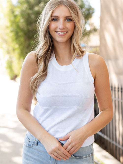 Sleeveless Textured Tank Sweater