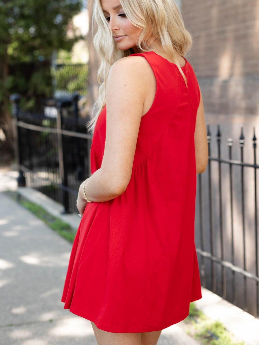 Sleeveless V-Neck Midi Length Dress