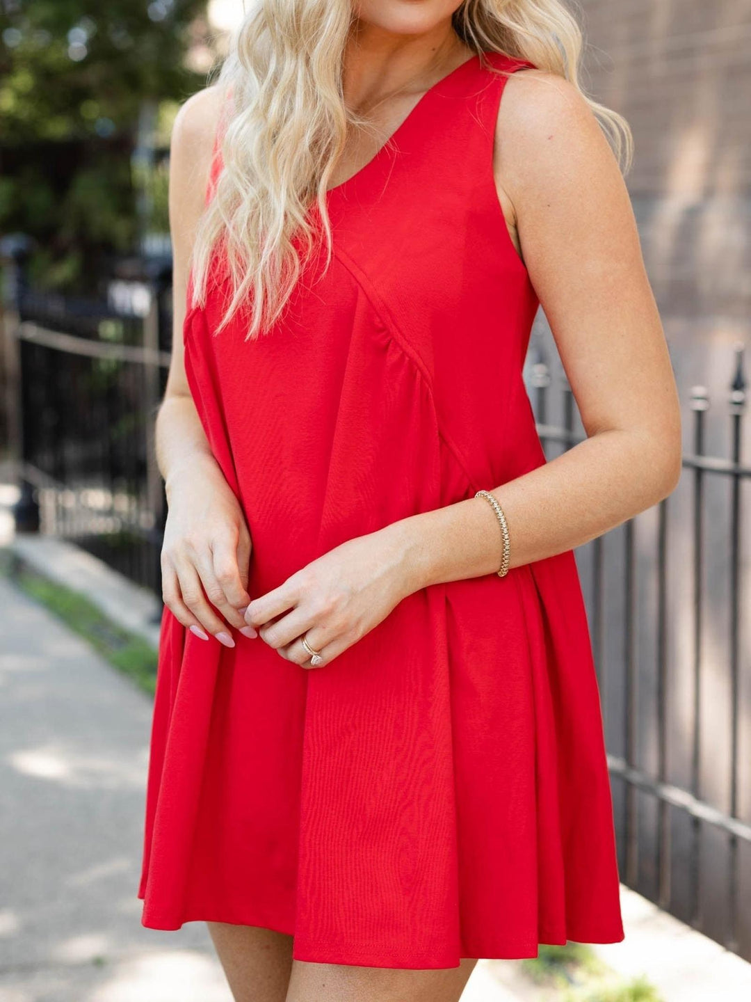 Sleeveless V-Neck Midi Length Dress