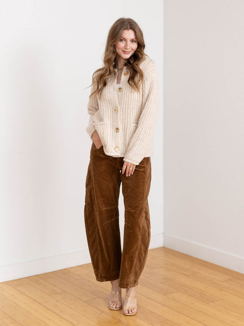 chunky button front cardigan