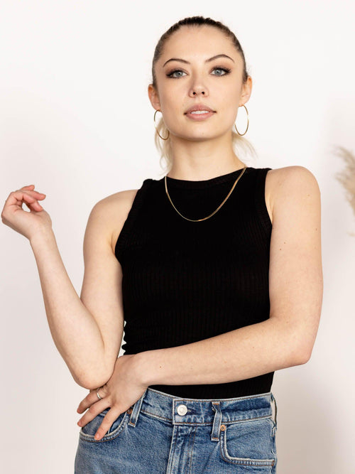 ribbed black tank