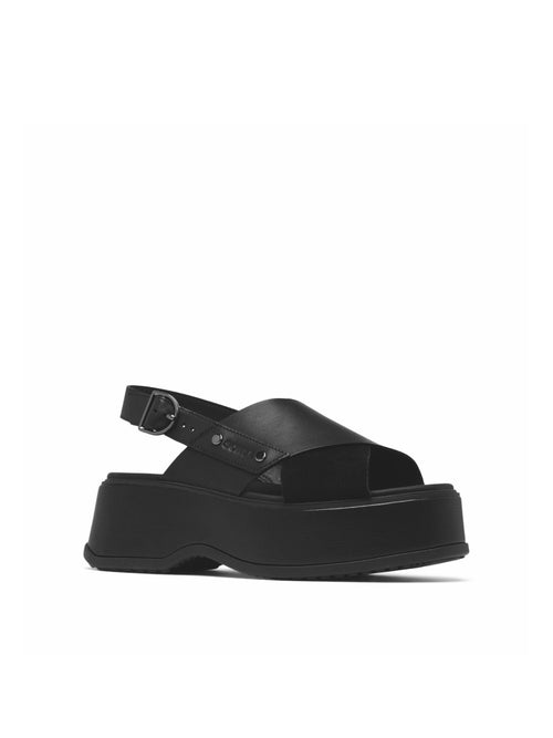 black criss cross sandal
