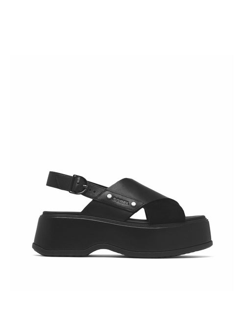 black criss cross sandal