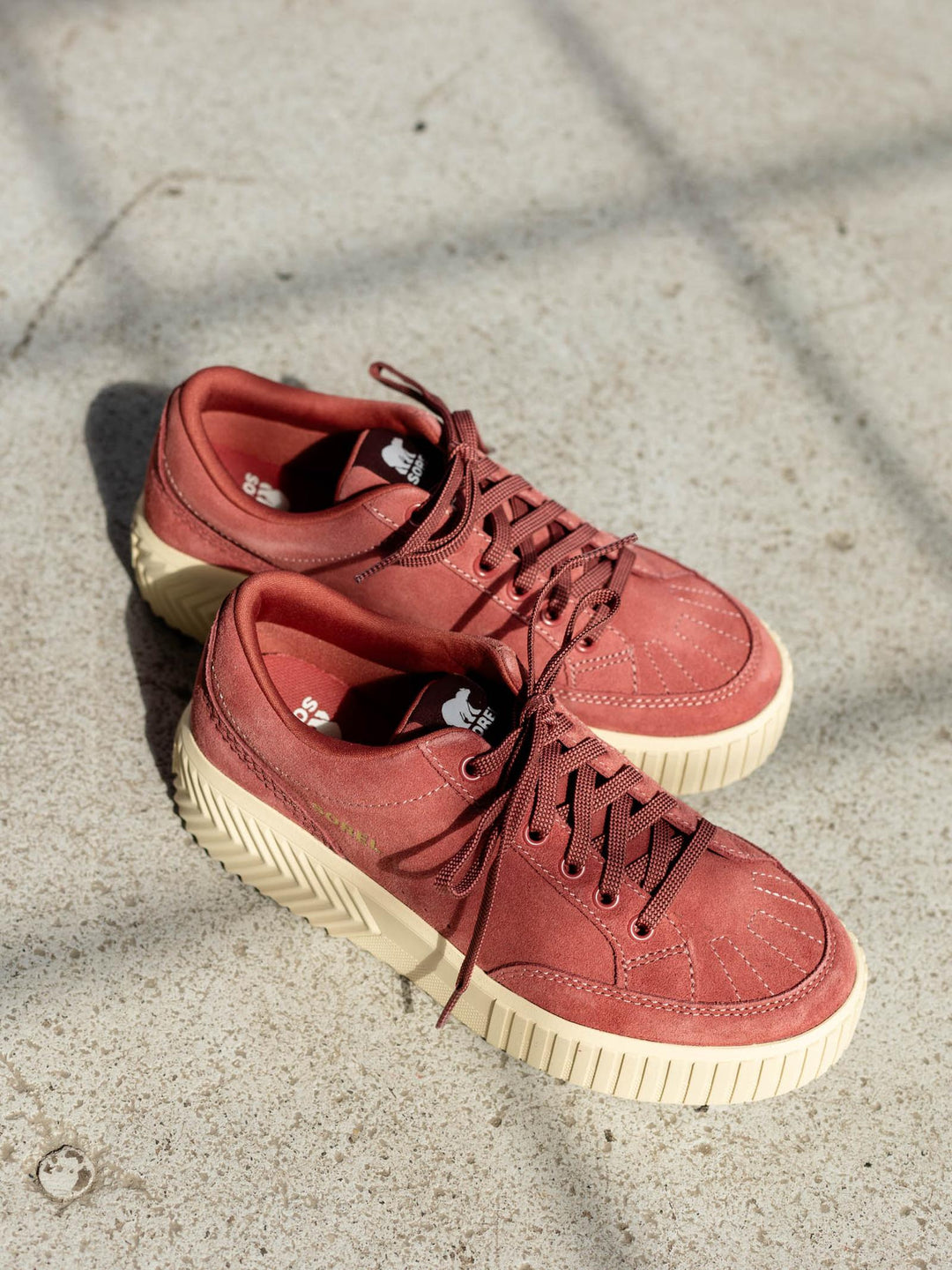 maroon platform sneaker