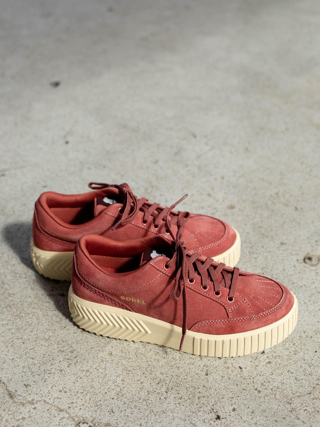 maroon platform sneaker