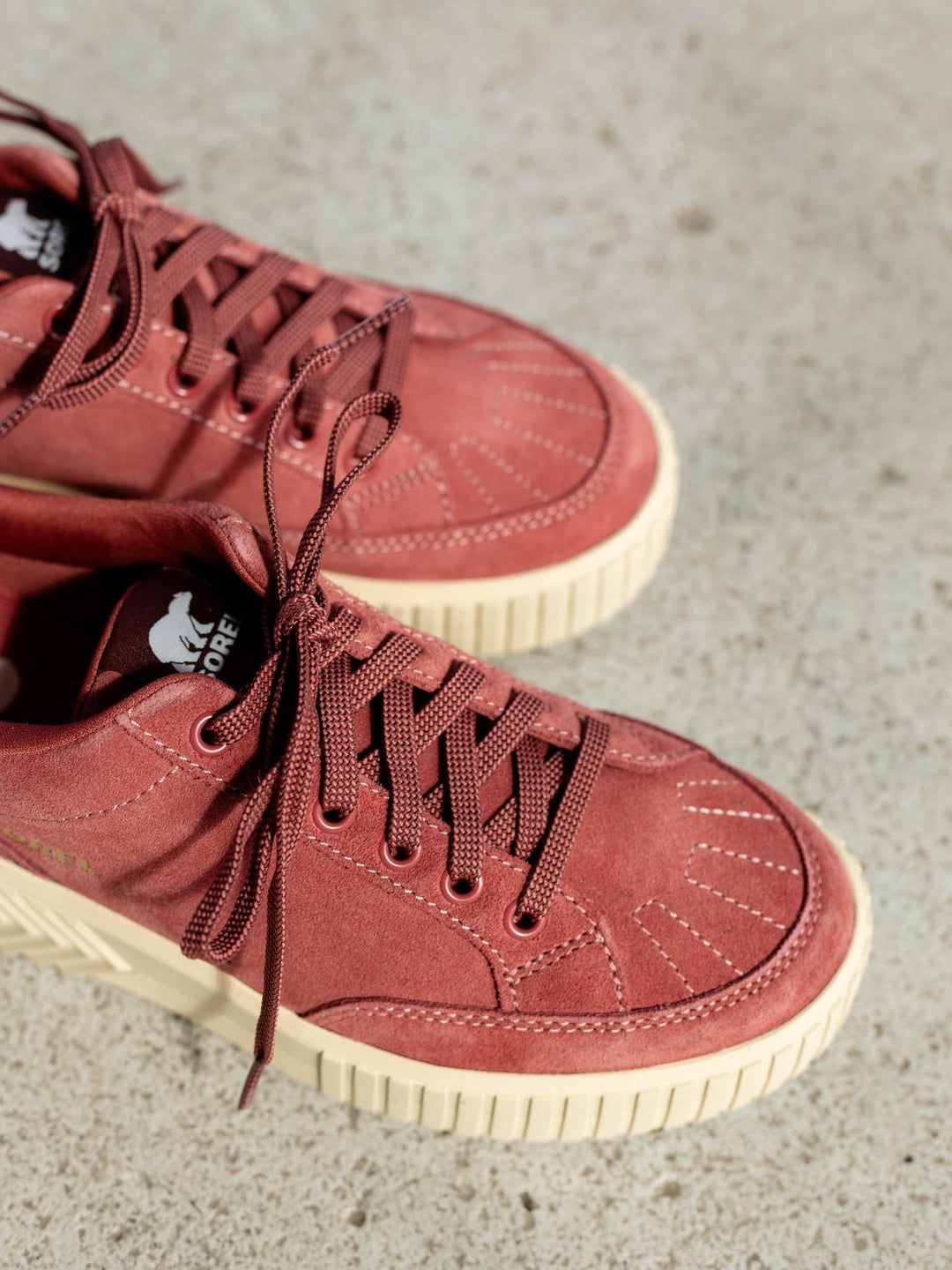 maroon platform sneaker