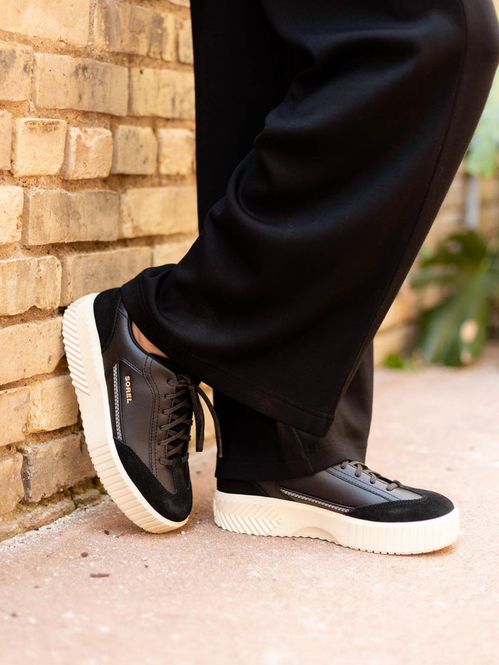 black and white platform sneaker