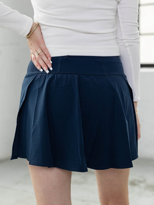 navy blue mini skort