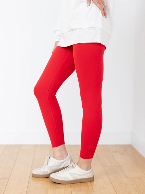 red spanx leggings