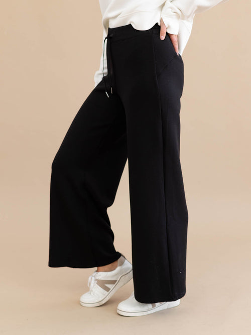black wide leg soft pant