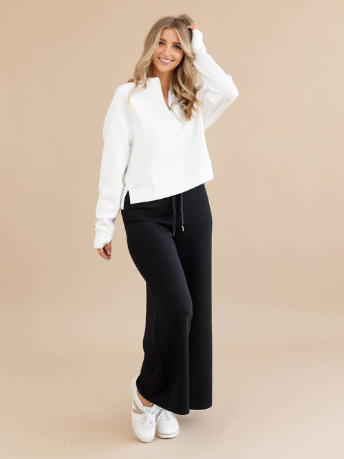 black wide leg soft pant