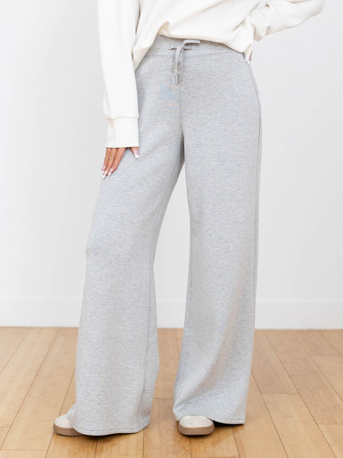 heather grey super soft wide leg pants
