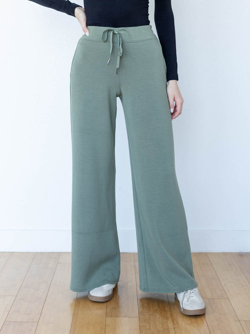 dusty green wide leg sweats
