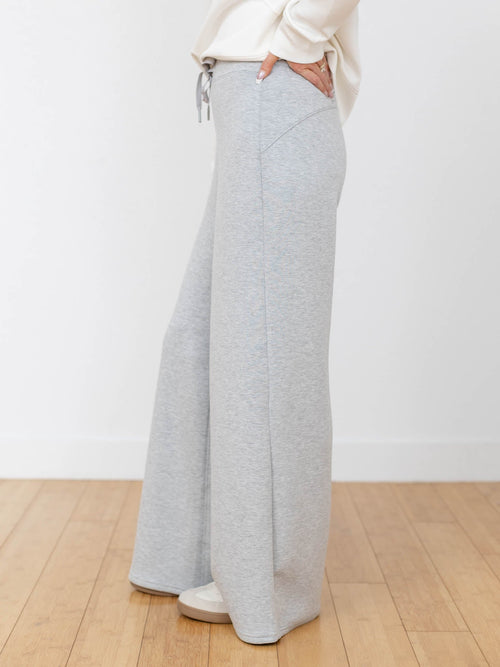 heather grey super soft wide leg pants