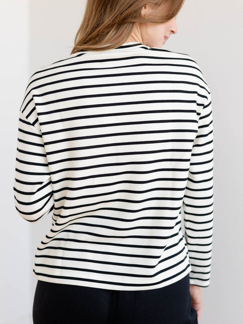 stripe soft long sleeve top