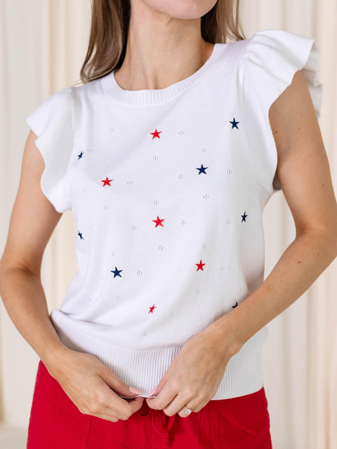 star embroidered sweater