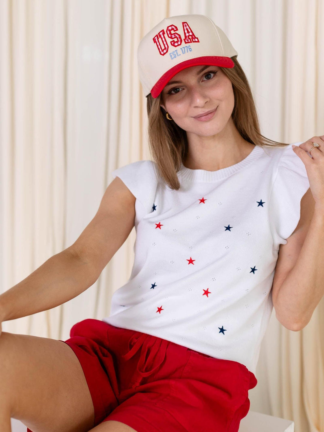 star embroidered sweater