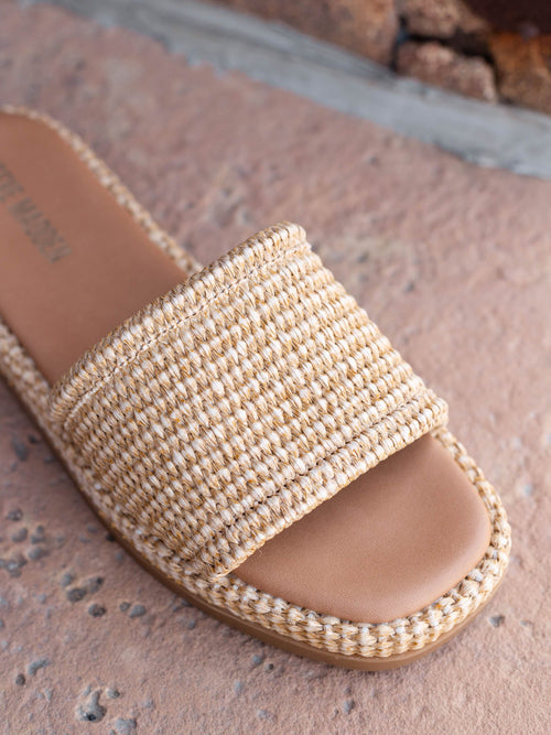 brown raffia sandal