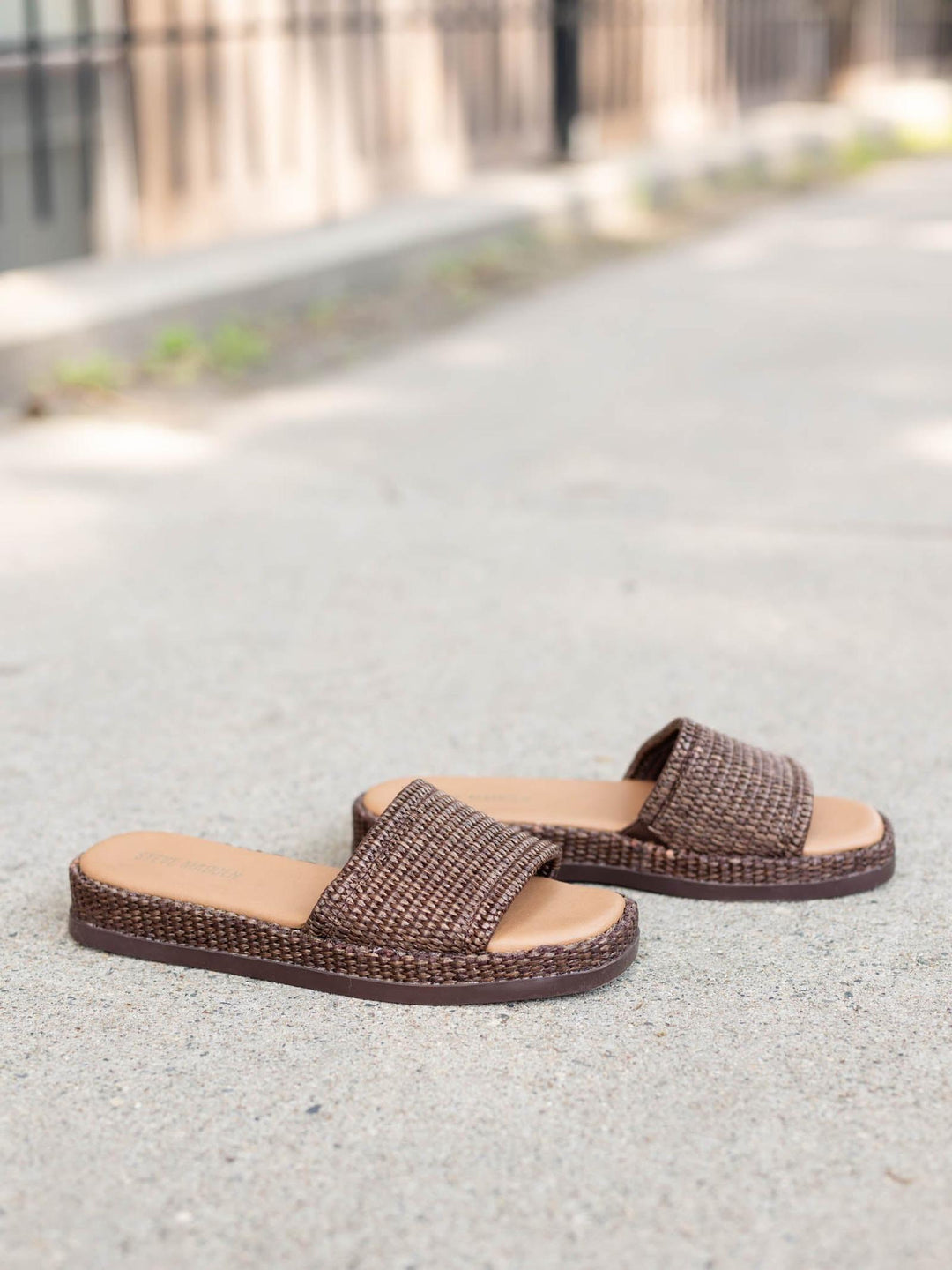 brown raffia sandal