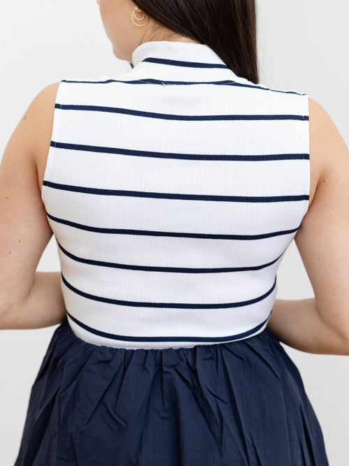 stripe contrast zip top dress