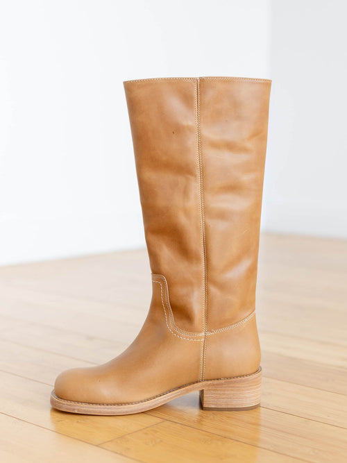 tall brown steve madden low heel boot