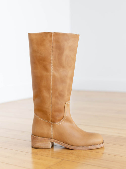 tall brown steve madden low heel boot