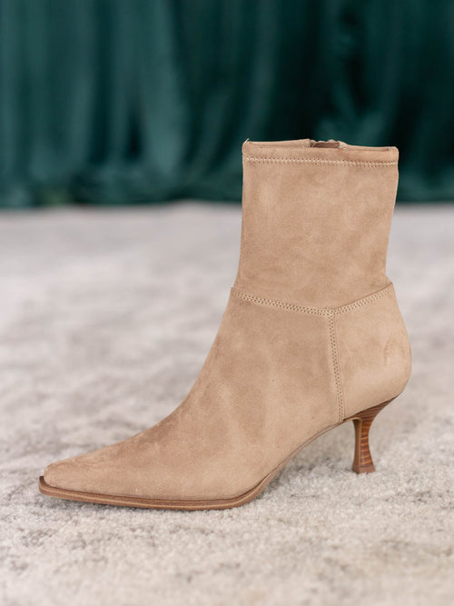tan suede bootie