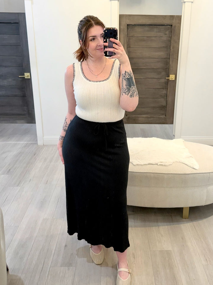 contrast stitch tank top