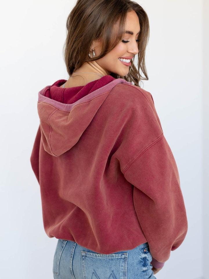 vintage washed hooded sweatshirt